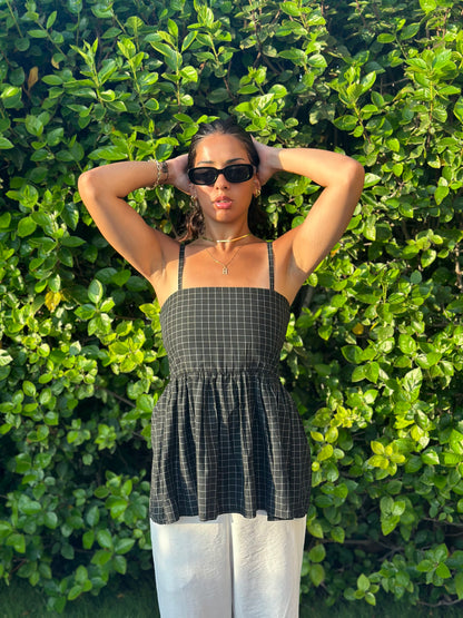 Checkered black top