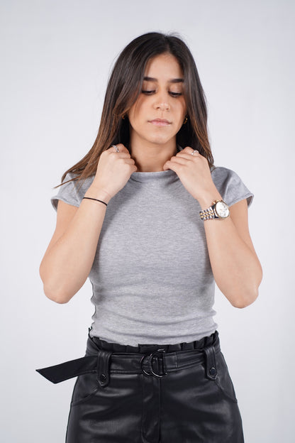 Turtle neck Top in Grey